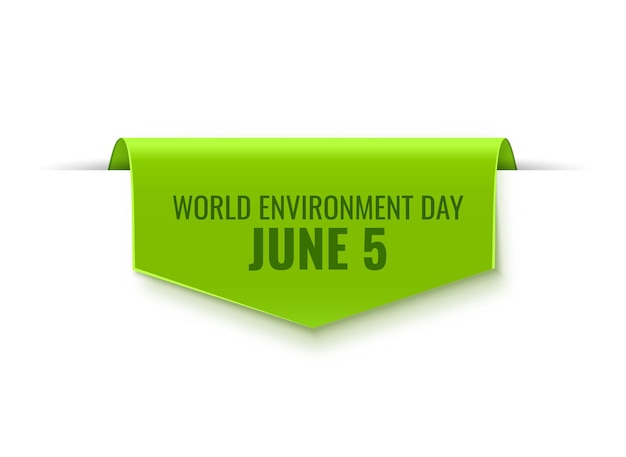 Environment day green tag isolated on white 