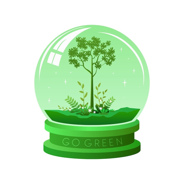 Environmental concept. Go Green Save the world illustration