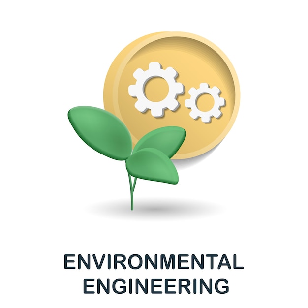 Environmental Engineering icon 3d illustration from global warming collection Creative Environmental Engineering 3d icon for web design templates infographics and more