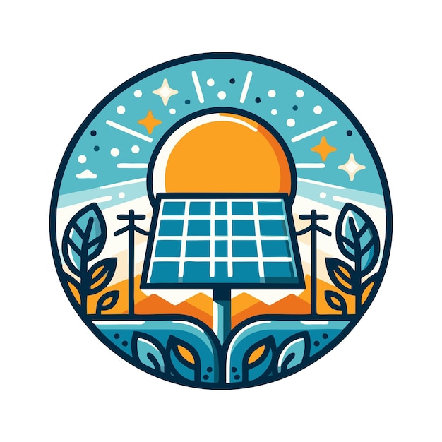 environmentally friendly energy solar panel flat vector design