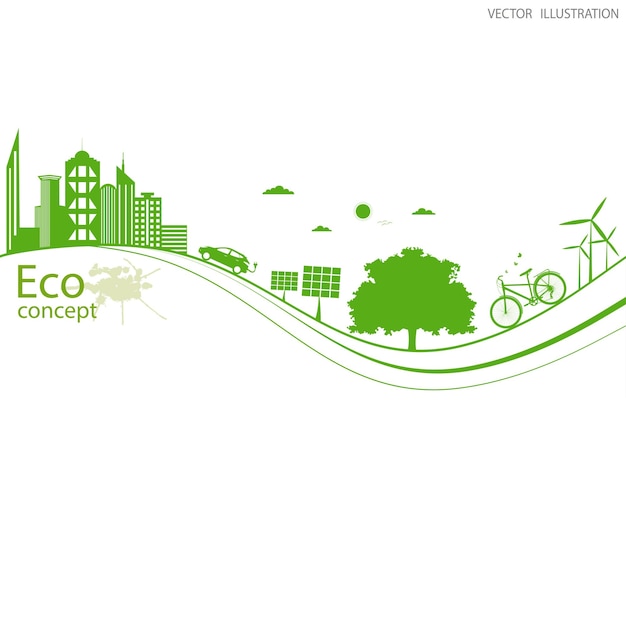 Environmentally friendly world Illustration of ecology the concept of info graphics modern design