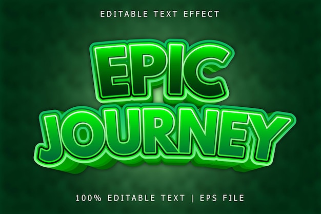 Epic Journey Editable Text Effect 3 Dimension Emboss Modern Style