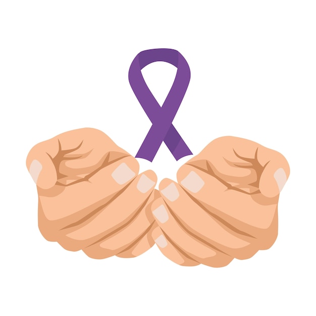 epilepsy day support purple ribbon