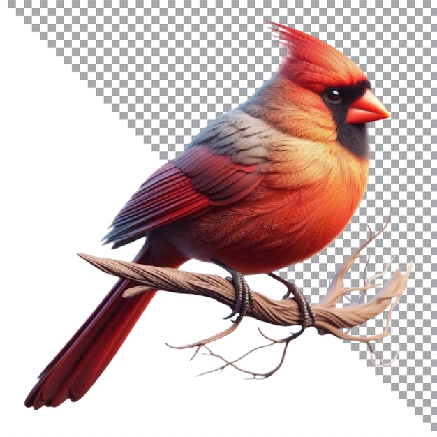 EPS Northern cardinal AI image on transparent white background