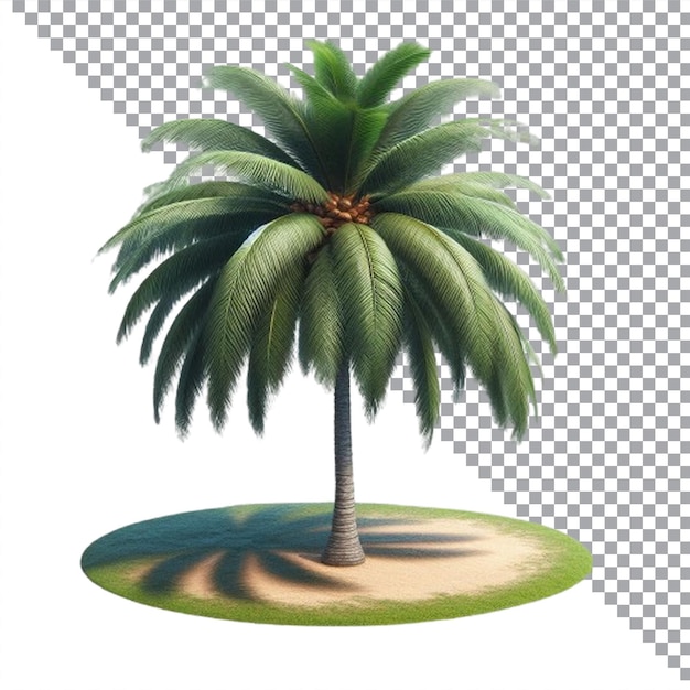 EPS Tropical palm tree AI image on transparent white background