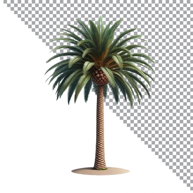 EPS Tropical palm tree AI image on transparent white background