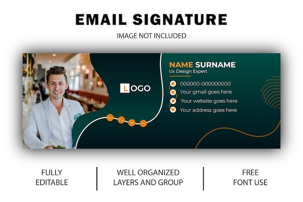 EPS vector email signature template business and corporate design