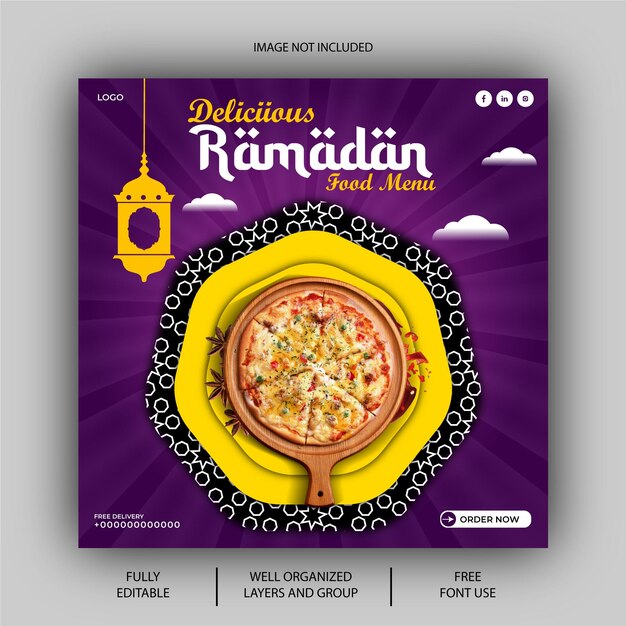 Vector eps vector ramadan kareem social media post design template