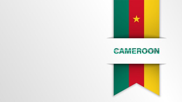 Vector eps10 vector patriotic background with cameroon flag colors