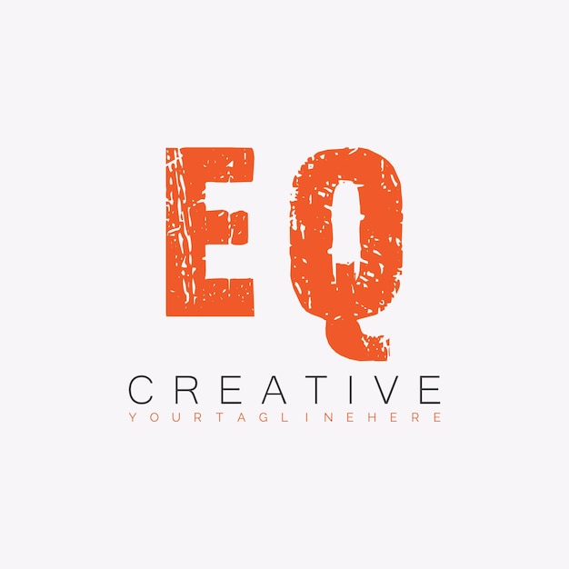 EQ initial monogram logo with letter creative design