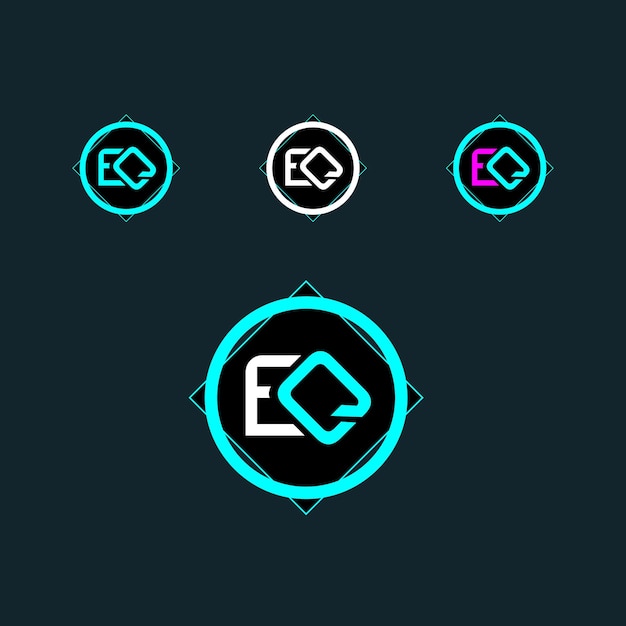 EQ letter logo with circle