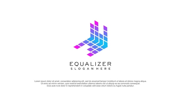 Equalizer logo icon design with creative concept premium vector