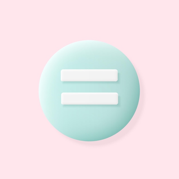 Equally button icon Equal sign for mobile app messenger or smartphone application for social media