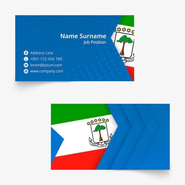 Equatorial Guinea Flag Business Card, standard size (90x50 mm) business card template.