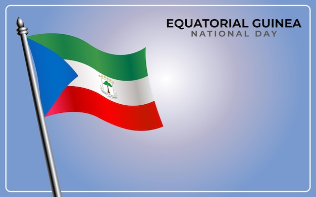 Equatorial Guinea national flag isolated on gradient color background