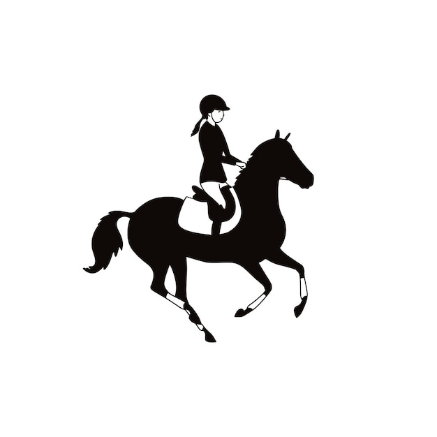 Equestrian black and white icon