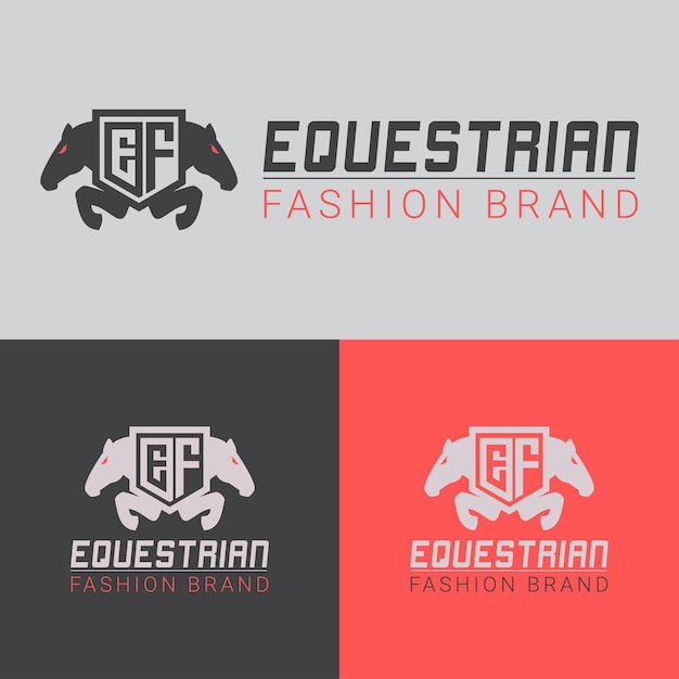 equestrian fashion brand logo ef logo e logo f logo