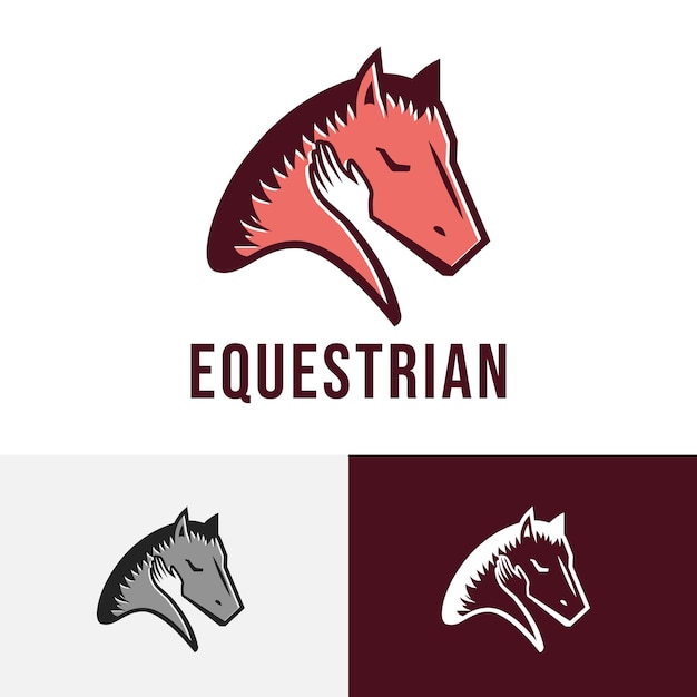 Equestrian Horseman Hand Horse Race Racehorse Stable Logo