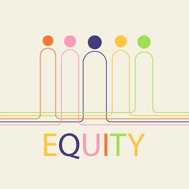 Vector equity abstract banner for disability and gender equality social justice and employment equity