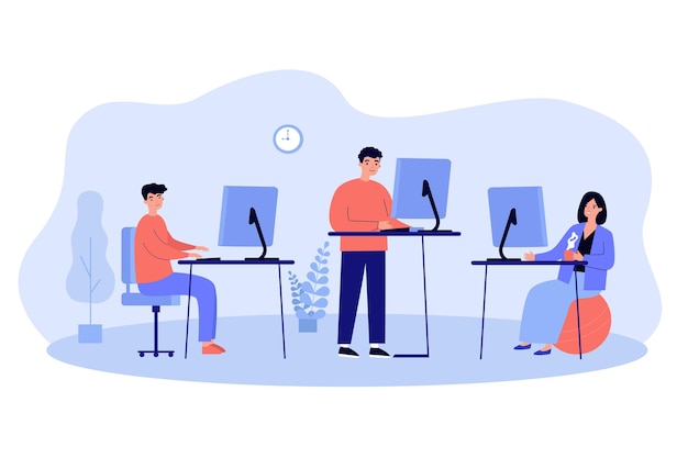 Ergonomic workplaces illustration