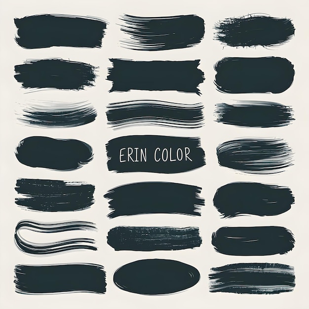 Erin Color Abstract Ink Brush Strokes Banner Texture Set