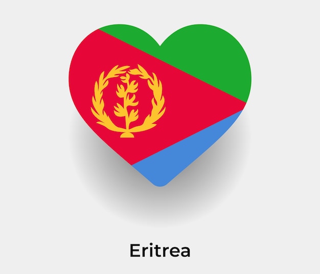 Eritrea flag heart shape icon vector illustration