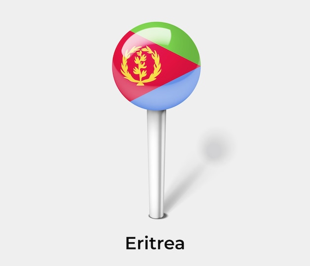 Eritrea push pin for map vector illustration