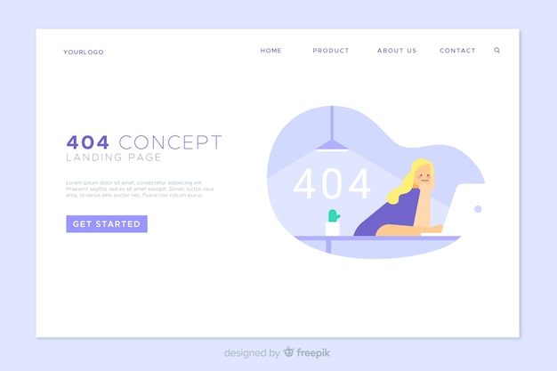 Error 404 landing page template