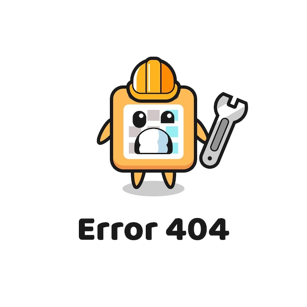 Error 404 with the cute calendar mascot