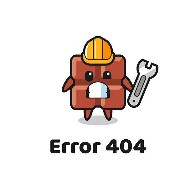 Error 404 with the cute chocolate bar mascot