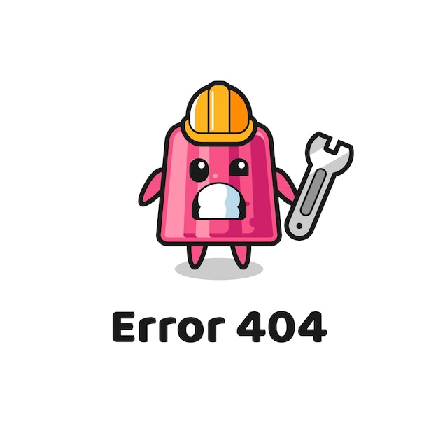 Error 404 with the cute jelly mascot cute design