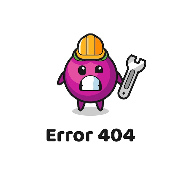 Error 404 with the cute mangosteen mascot