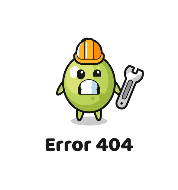 Error 404 with the cute olive mascot cute style design for t shirt sticker logo element