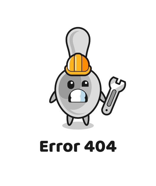 Error 404 with the cute spoon mascot