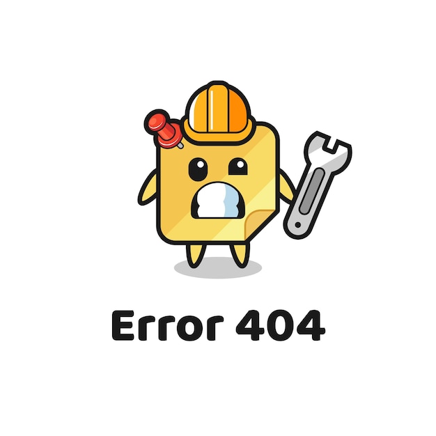 Error 404 with the cute sticky notes mascot , cute style design for t shirt, sticker, logo element