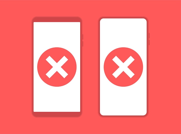 Error icon phone Symbol of phone browser failure Vector illustration