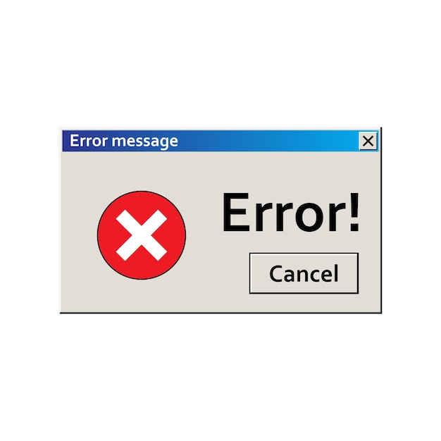 Error warning message User Interface window Virus alert illustration