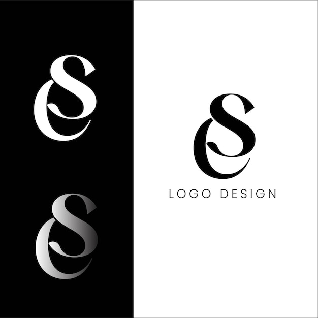 es initial letter logo design