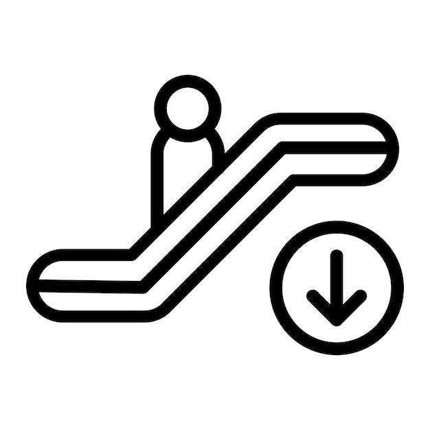 Escalator down Vector Icon Design Illustration