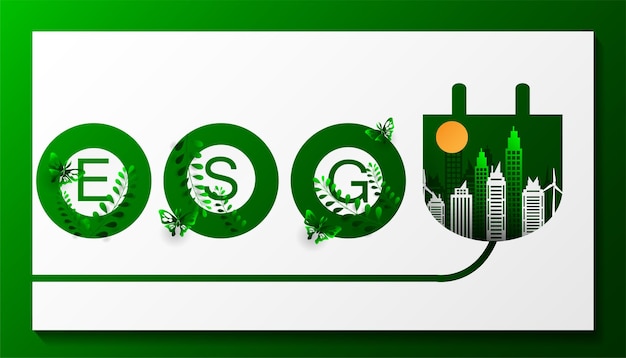 ESG. business concept, environmental social and corporate governance.with esg concept icon