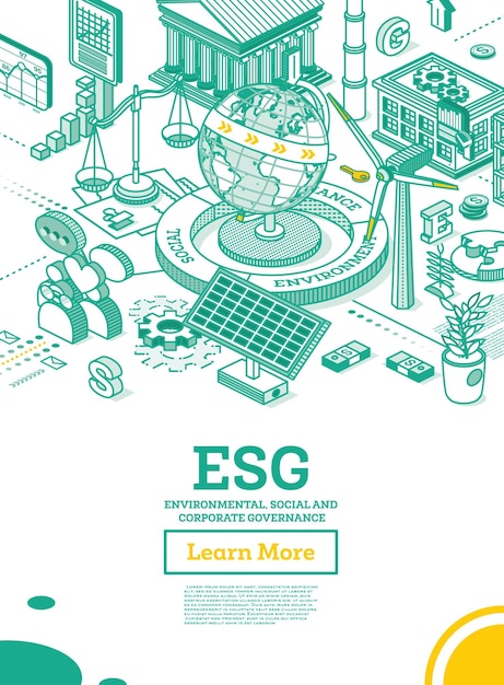 ESG Concept of Environmental Social and Governance Globe Model of the Earth