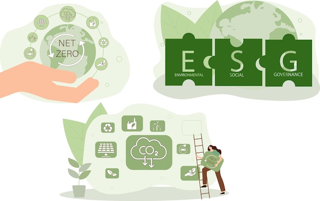 ESG concept of environmental, social and governance.words ESG