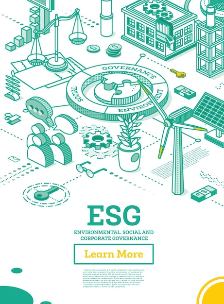 Vector esg concept of environmental social and governance