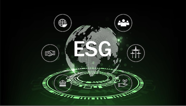 ESG icon concept of business trend environmental social and governance