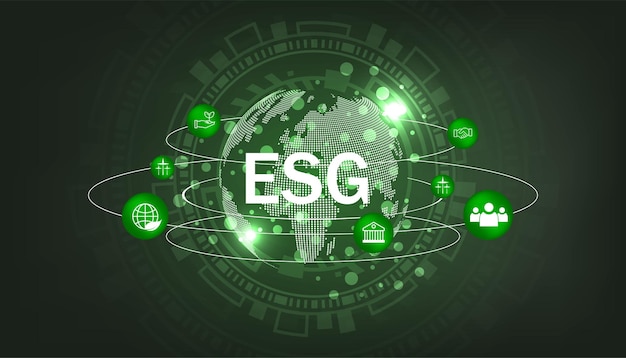 ESG icon concept of business trend environmental social and governance