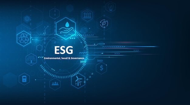 ESG icon concept .Environmental,Social and Corporate Government.