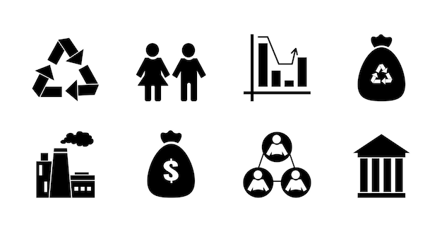 esg icons set on white background