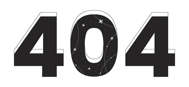 Esoteric astrology black white error 404 flash message Constellation stars in night sky Monochrome empty state ui design Page not found popup cartoon image Vector flat outline illustration concept