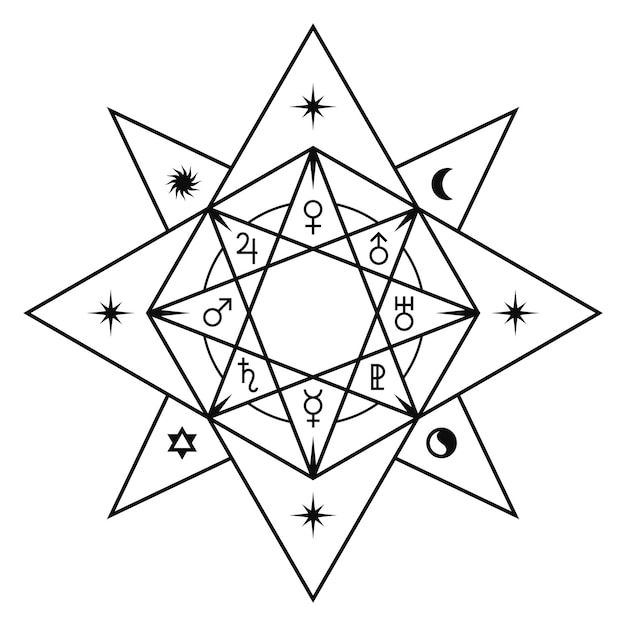 Esoteric geometric star symbol Sacred astrology icon