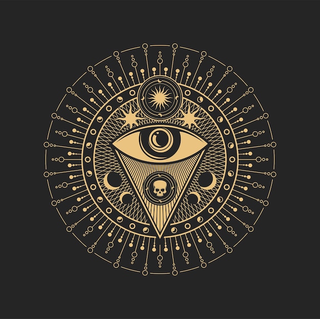 Vector esoteric occult symbol vector eye of providence